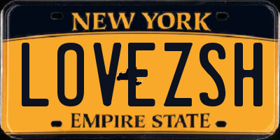 NY license plate LOVEZSH