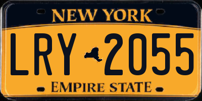 NY license plate LRY2055