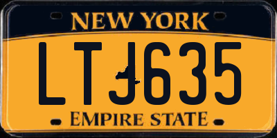 NY license plate LTJ635