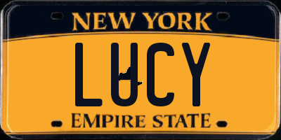 NY license plate LUCY