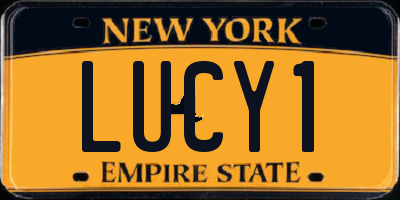 NY license plate LUCY1