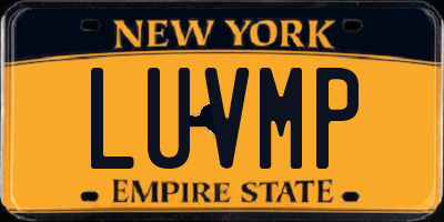 NY license plate LUVMP