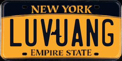 NY license plate LUVUANG