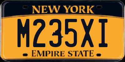 NY license plate M235XI