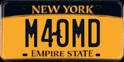 NY license plate M40MD