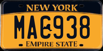 NY license plate MAC938