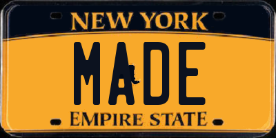 NY license plate MADE