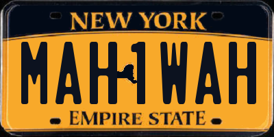 NY license plate MAH1WAH