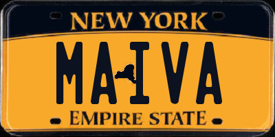 NY license plate MAIVA