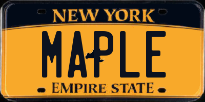 NY license plate MAPLE