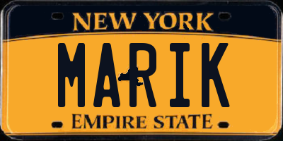 NY license plate MARIK