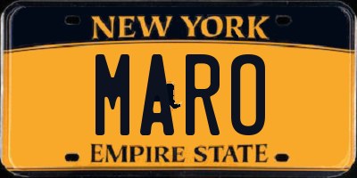 NY license plate MARO