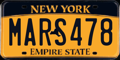 NY license plate MARS478