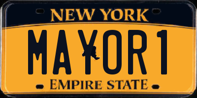 NY license plate MAYOR1