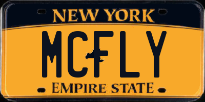 NY license plate MCFLY