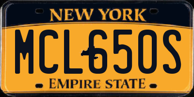 NY license plate MCL650S