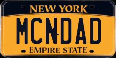 NY license plate MCNDAD