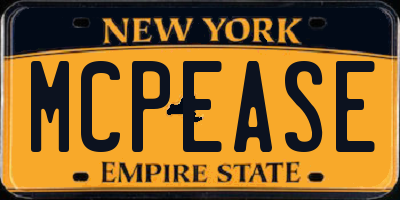 NY license plate MCPEASE
