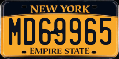 NY license plate MD69965