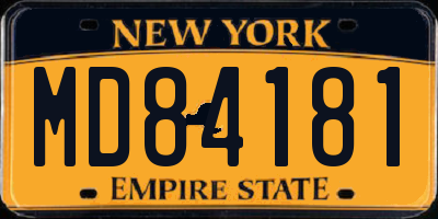 NY license plate MD84181