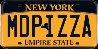 NY license plate MDPIZZA