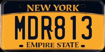 NY license plate MDR813