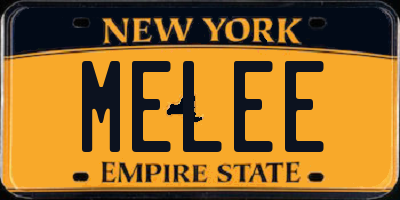 NY license plate MELEE