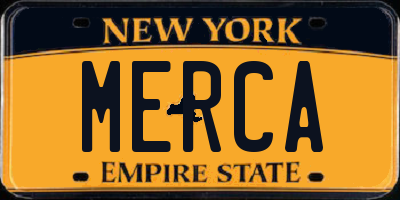 NY license plate MERCA