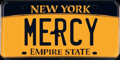 NY license plate MERCY