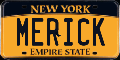 NY license plate MERICK