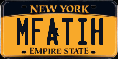 NY license plate MFATIH