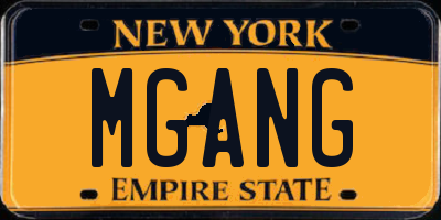 NY license plate MGANG