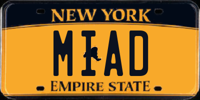 NY license plate MIAD