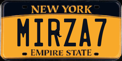 NY license plate MIRZA7