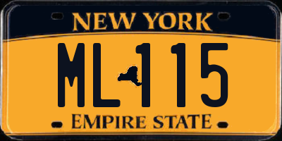 NY license plate ML115