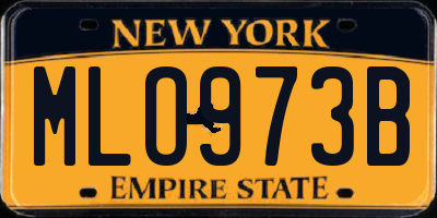 NY license plate MLO973B