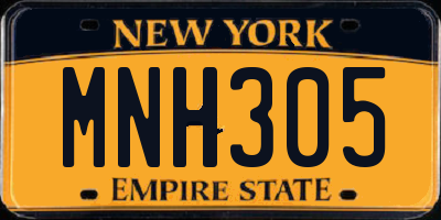 NY license plate MNH305