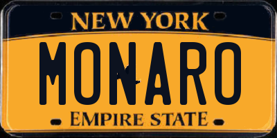 NY license plate MONARO