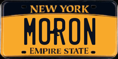 NY license plate MORON