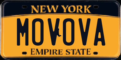 NY license plate MOVOVA