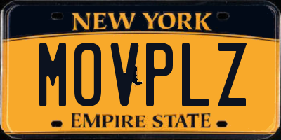 NY license plate MOVPLZ