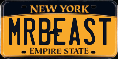 NY license plate MRBEAST