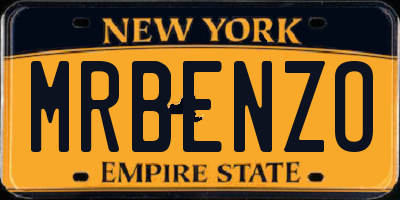 NY license plate MRBENZO