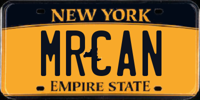 NY license plate MRCAN