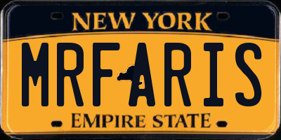 NY license plate MRFARIS