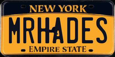 NY license plate MRHADES