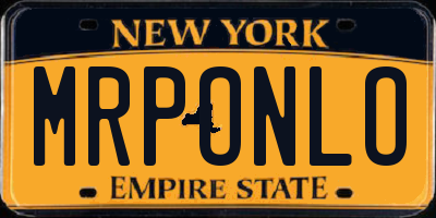 NY license plate MRPONLO