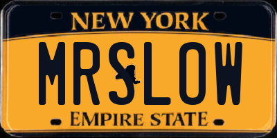 NY license plate MRSLOW