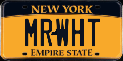 NY license plate MRWHT