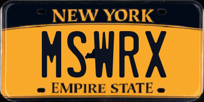 NY license plate MSWRX